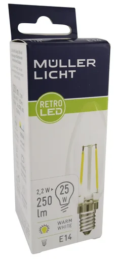 "Retro LED drop lamp with 2.5 watts, E14, warm white image"