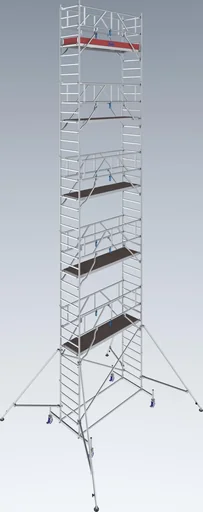 "STABILO mobile scaffolding series 10, bay length 2.50 m, working height approx. 12.40 m image"