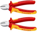 Side cutters insulated with multi-component covers chrome-plated 180 mm cutting edge with bevel