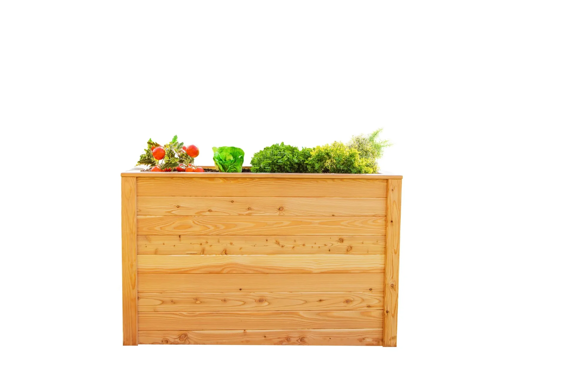 "Raised Bed Klassik 130, 130×65×84 cm, Natural – FSC Larch Wood, Back-Friendly image"