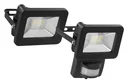 LED outdoor spotlight with motion detector, black, 30W - 2550lm