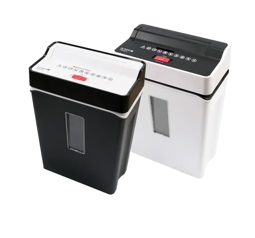"Paper shredder with particle cut, security level P4, white image"