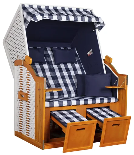 "Beach chair "Ostsee" checked in blue/white image"