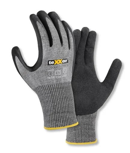 "Cut-resistant knitted gloves with sanded nitrile coating, size 10 image"