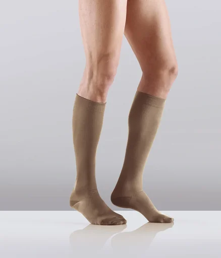 "Travel support stockings, microfiber, 2-pack, size XS (34-37), almond image"