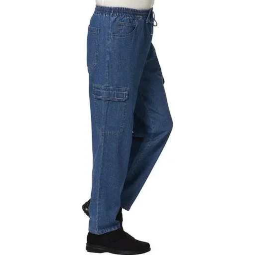 "Cargo-style pull-on trousers, Stone Washed jeans, size 50 image"