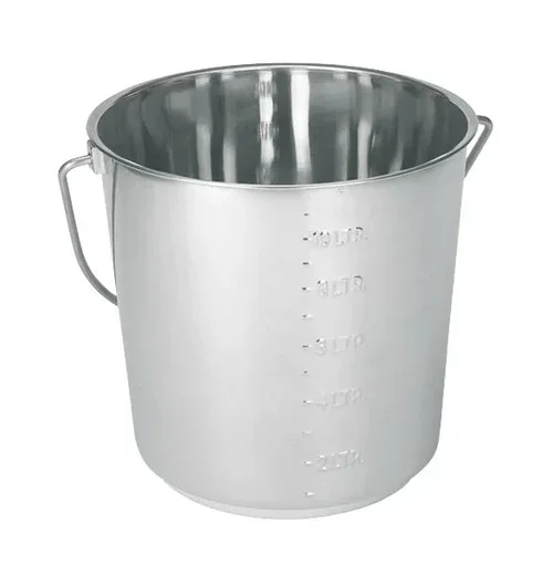 "Stainless steel bucket 12.3 l with scale, 25.5 cm high image"