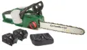 Set cordless chainsaw + 2 x 4 Ah batteries + double fast charger