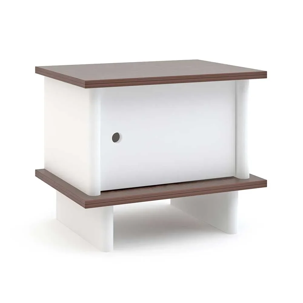 "Oeuf bedtable ml walnut with white image"