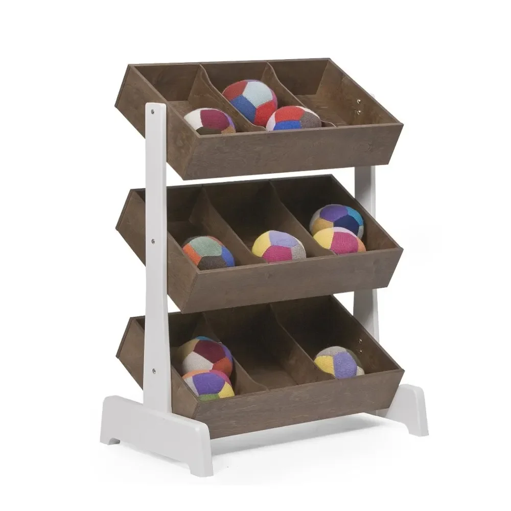 Oeuf toy rack walnut white