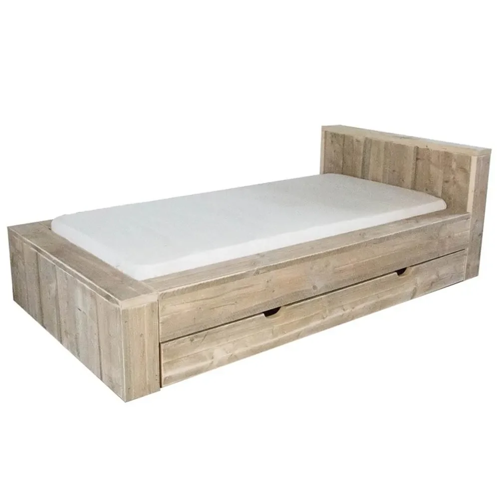 "Dutchwood block single bed, Bed box: with bed drawer image"
