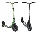 Aluminum scooter with pneumatic tires and suspension, 300/205 mm, ABEC 7, height adjustable, olive-green