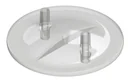 Milking pail lid flat, transparent with 2 nozzles, 16mm ID / 20mm OD