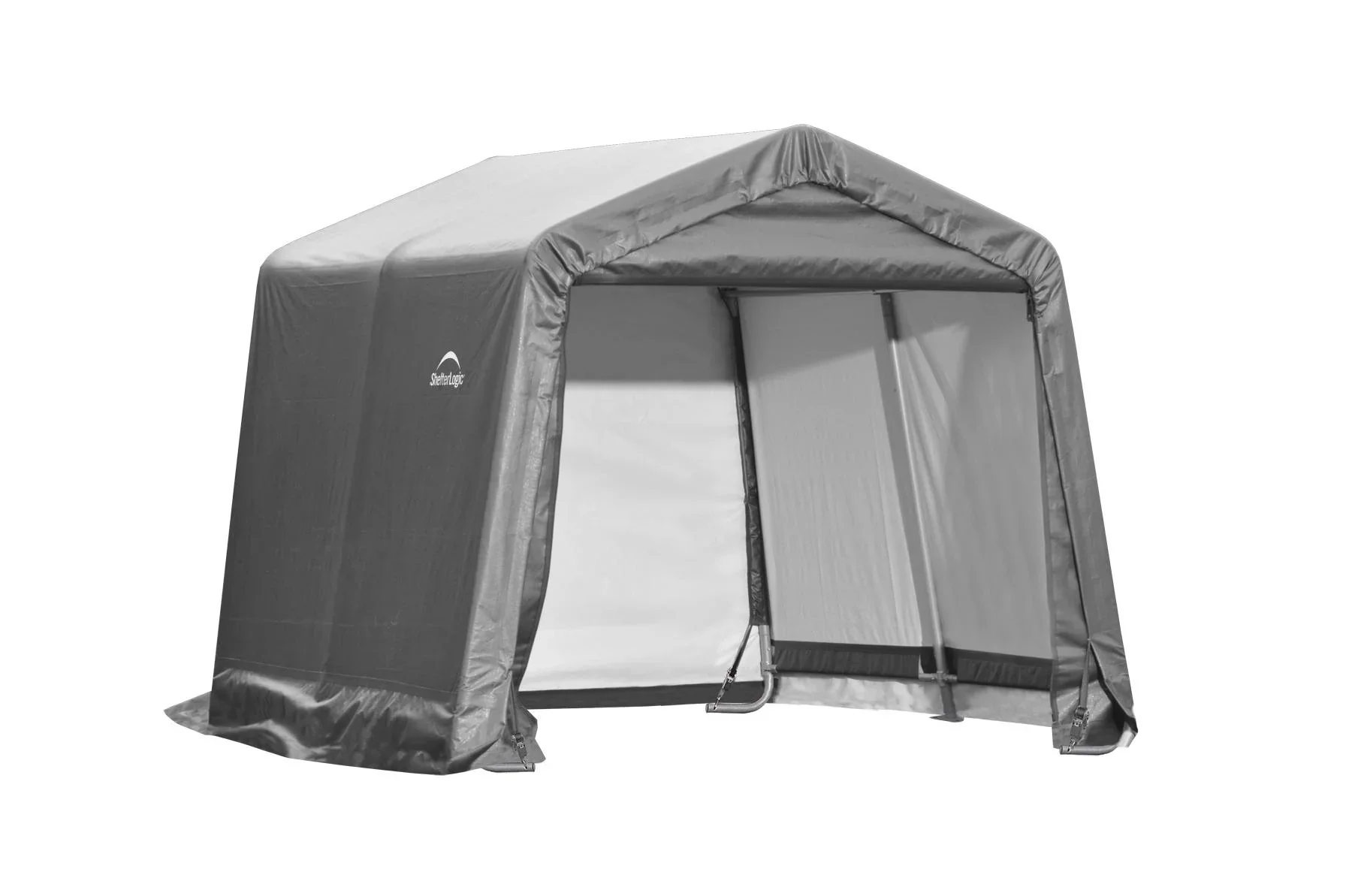 "Foil Tool Shed 13.7 m², gray, 370×370 cm – DuPont Steel Frame, Weatherproof image"