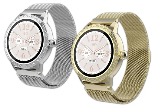 "Smartwatch with heart rate sensor, multi-sport mode and cycle monitoring, gold image"