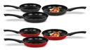 Carbon pan set black, 3-piece (Ø 20 cm/ 24 cm/ 28 cm) with non-stick diamond coating