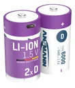 Lithium Ion Mono (D) Batteries USB-C - 2 pieces, safety shutdown