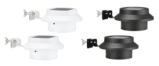 "LED solar gutter lights, set of 2, black image"