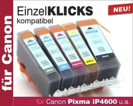 "Printer cartridge for Canon PGI-520BK chip, black image"