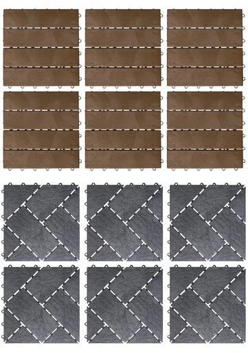 "Garden slabs, wooden plank look, 30 x 30 cm, set of 6 image"