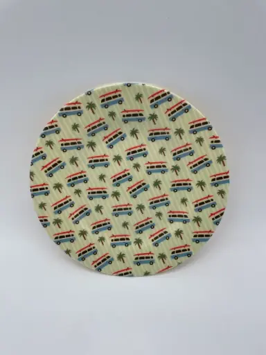 "RICE Plate - Car Print, round image"