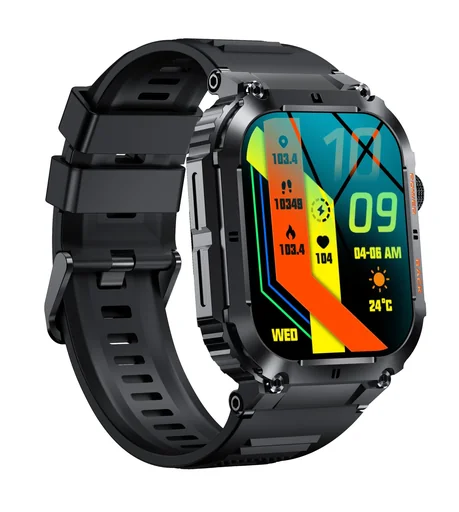 "Bluetooth Smartwatch with heart rate, blood pressure and blood oxygen measurement, black image"