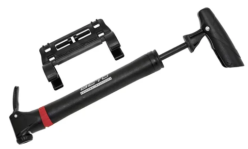 "Beto Mini Pump, with holder and mounting screws, black, on BETO card image"