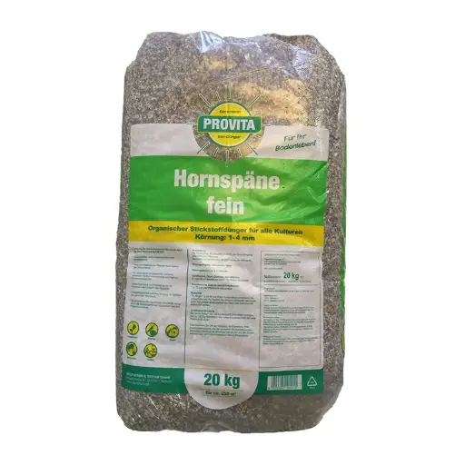 "Organic Horn Shavings Fertilizer 1-4 mm 20 kg Slow Release for Gardens image"