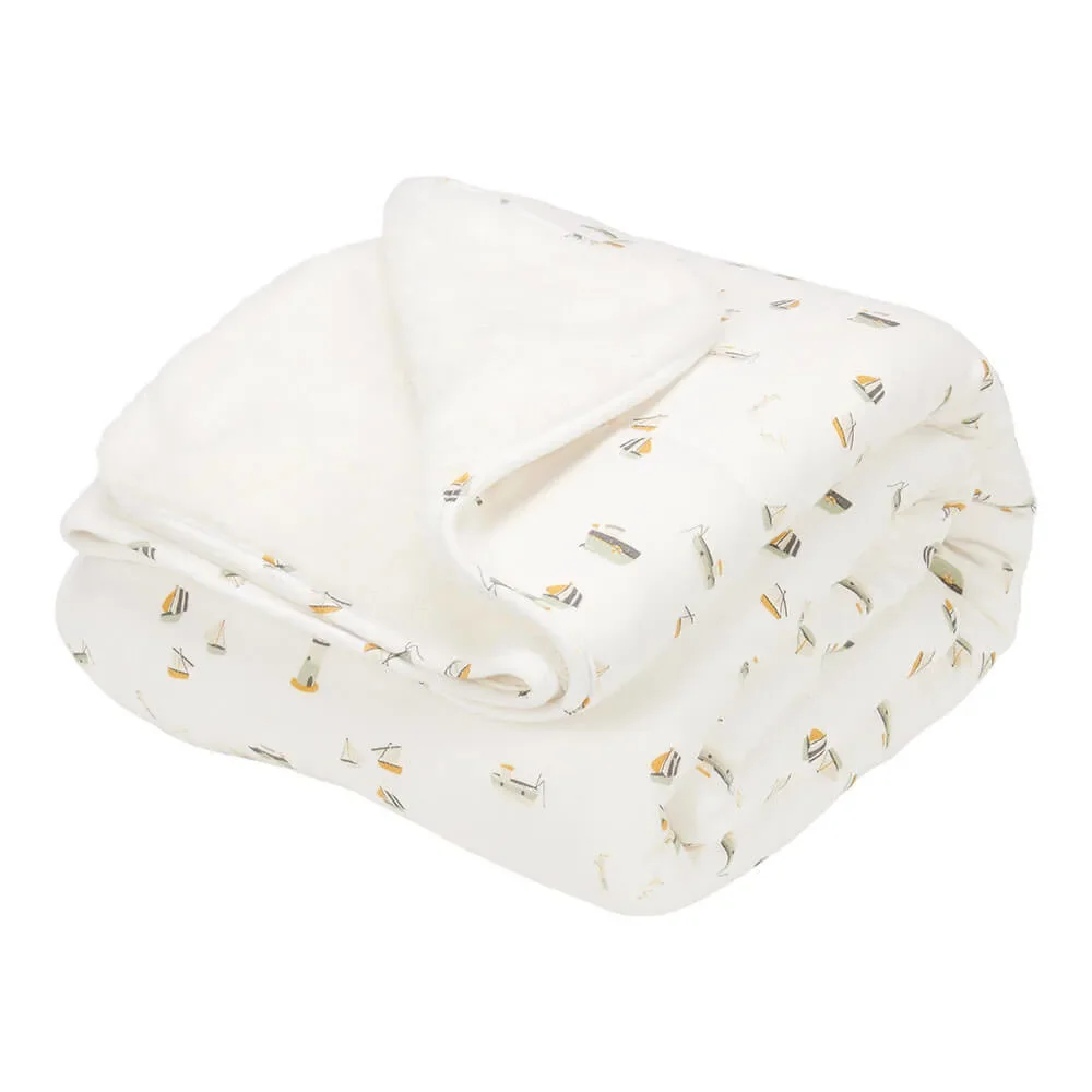 "Little Dutch Baby cuddly blanket "Sailors Bay" white, Size: 70 x 100 cm image"