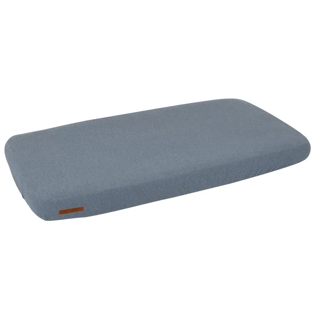 "Little Dutch Bed Sheets Baby Bed Uni Blue "Pure Blue", Size: 60 x 120 cm image"