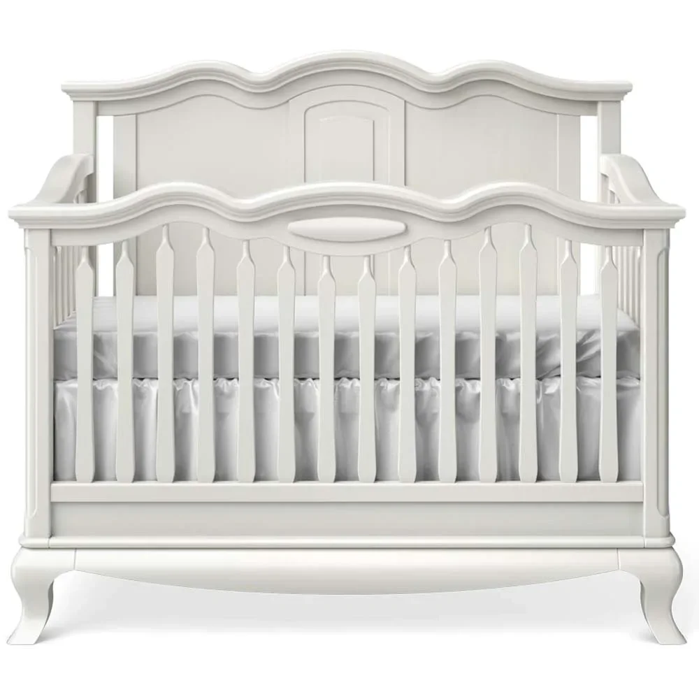 "Romina Cleopatra baby bed convertable closed back wall image"