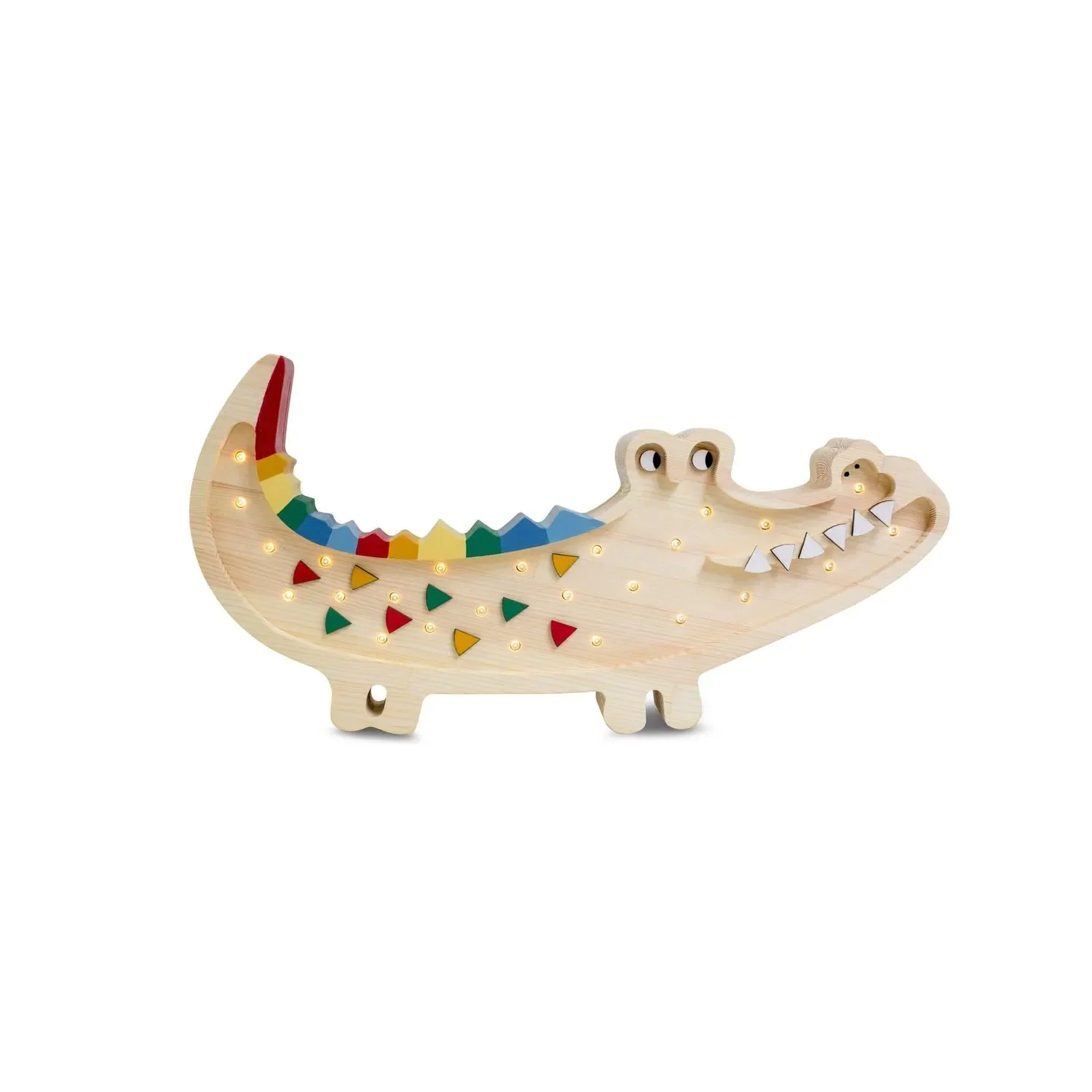 "Little Lights Kids Night Light, Night Lamp Crocodile - 100% Natural Pinewood, Color: Caribbean Wood image"