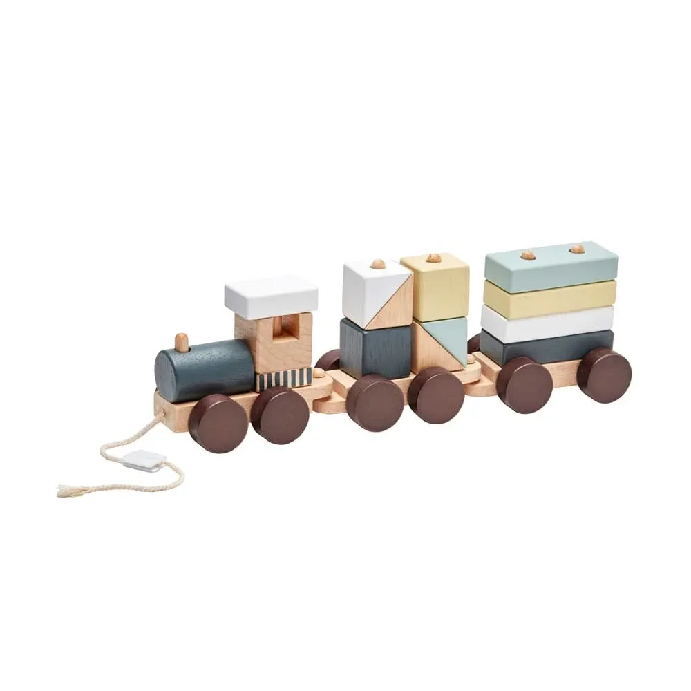 "Kids Concept Toys Train with wooden blocks image"
