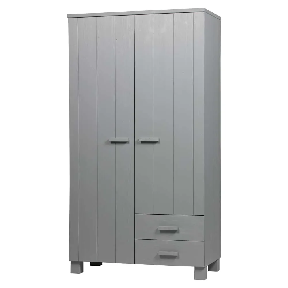"Wood 2 door cupboard drawer Dennis concrete gray image"