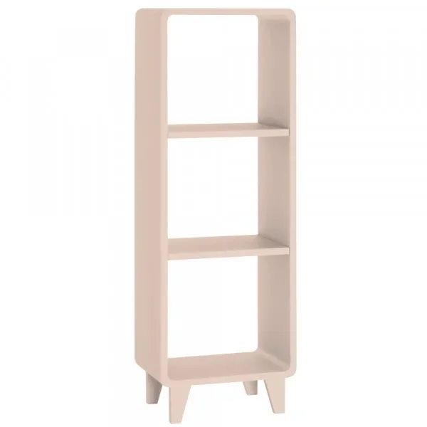 Laurette narrow bookshelf millfeuille, Color: Rose Poudre
