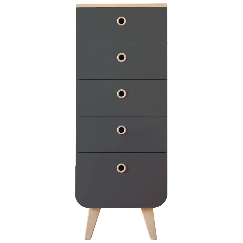 Laurette Chiffonier Chest of drawers Zen, Color of the surfaces: Charbon
