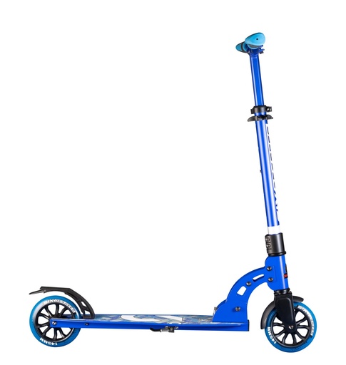 "SIX DEGREES Aluminum Scooter Junior with folding mechanism & stand, 145 mm, height-adjustable, GS-certified, blue image"