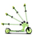 SIX DEGREES Aluminum Scooter Junior with folding mechanism & stand, 180/145 mm, height-adjustable, GS-certified, green