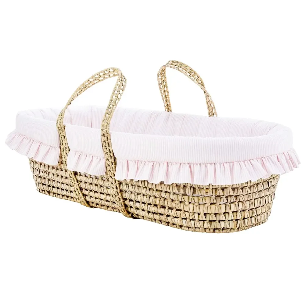 "Caramella moseskorb / baby basket pink white image"