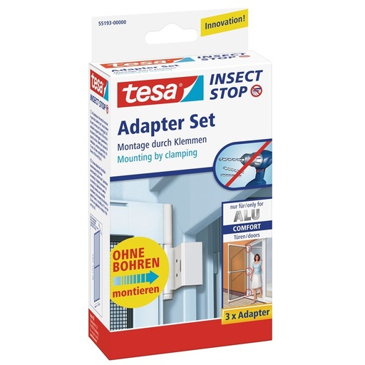 "Adapter set for Alu Comfort insect screen door, white image"