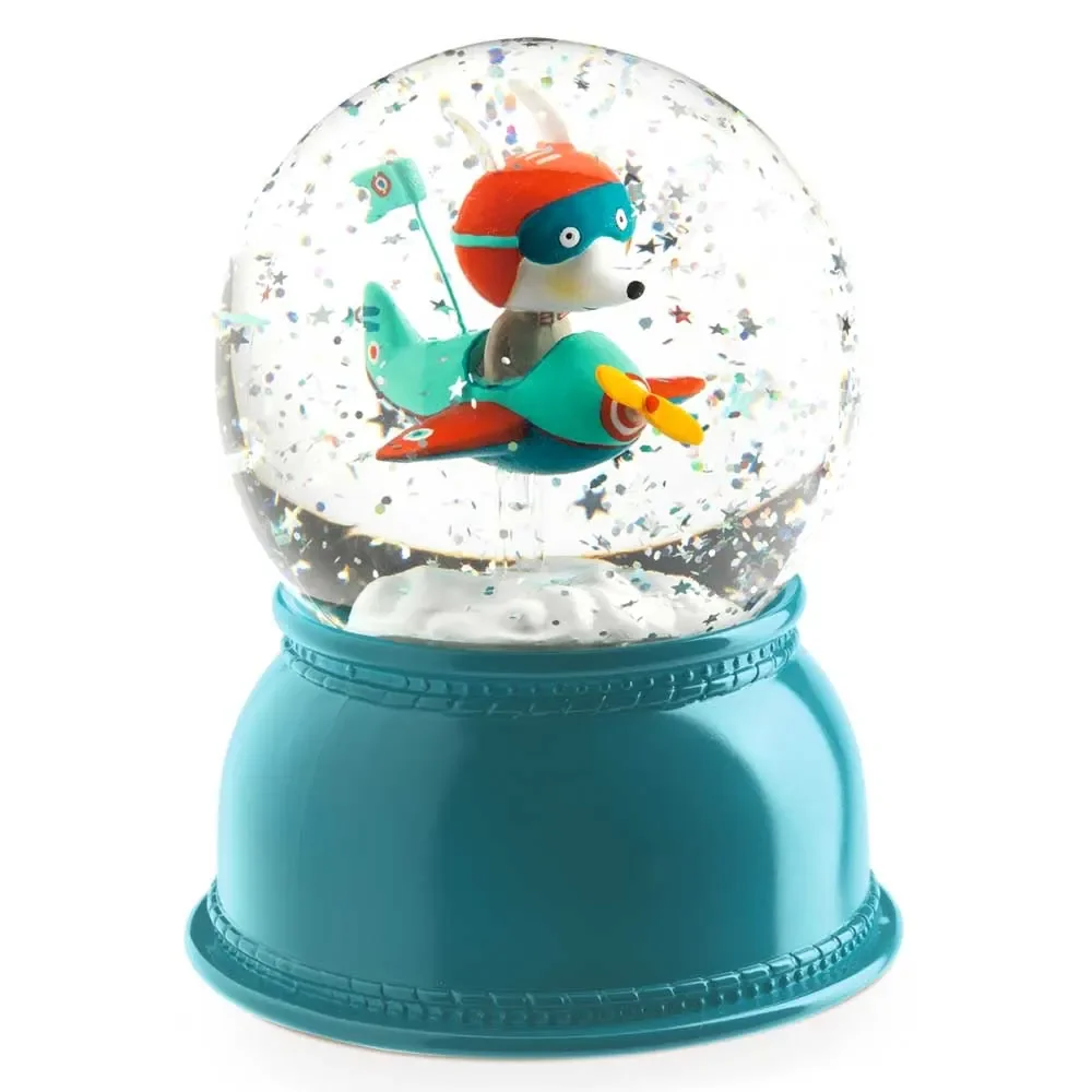 "Djeco night light snow globe rabbit in the plane image"