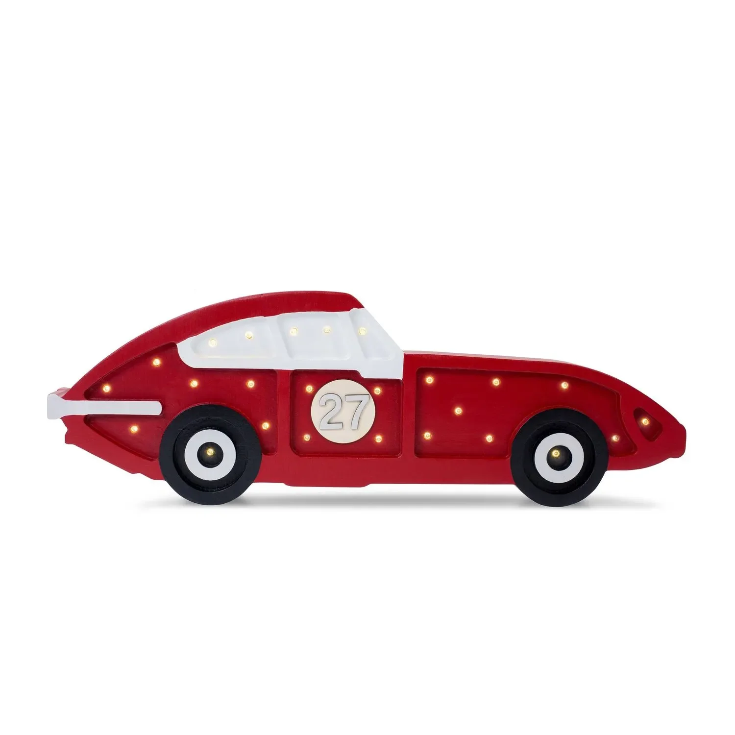"Little Lights Children's Nightlight, Racing Car - 100% Natural Pine Wood, Color: Frecciarossa image"