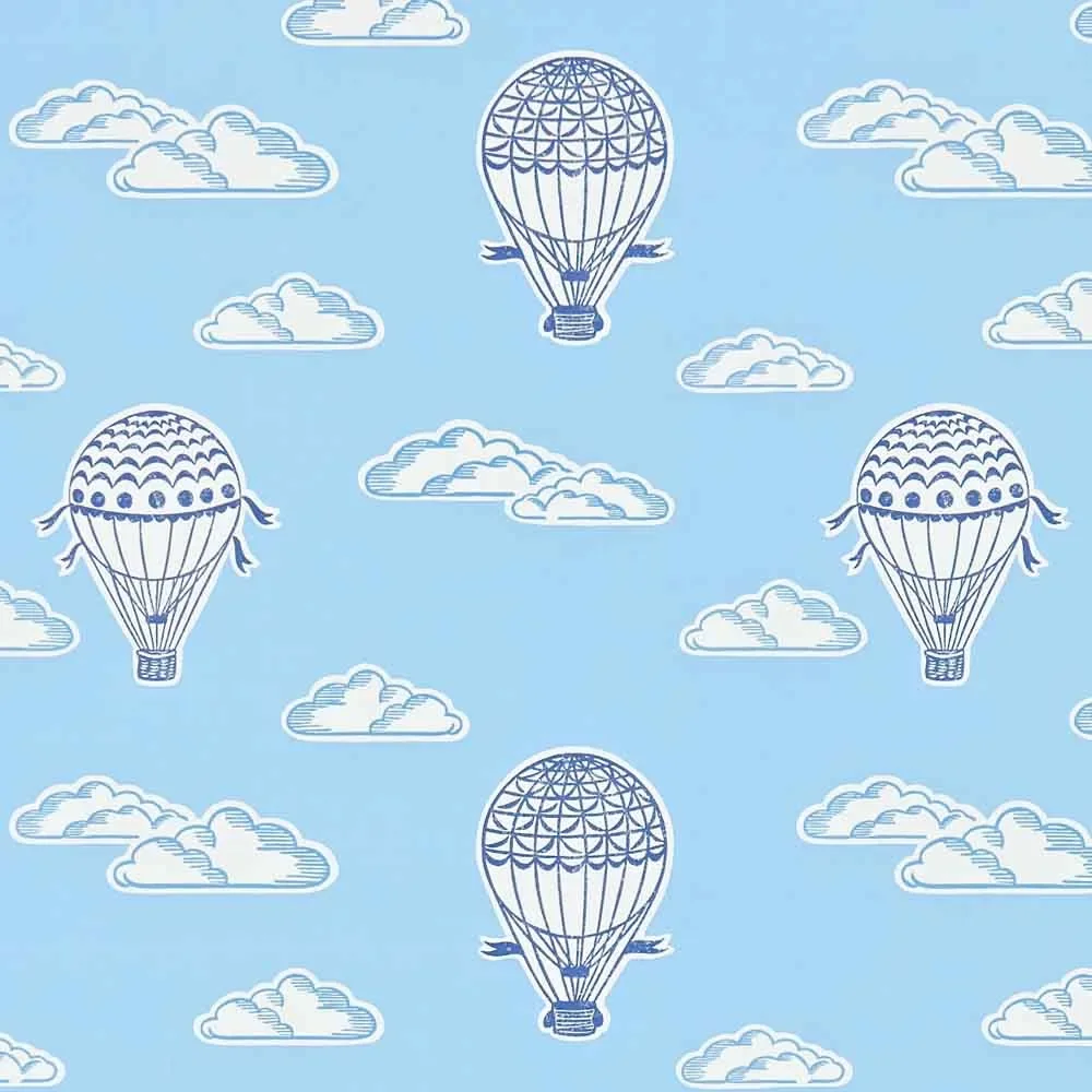 "Little Sanderson Abracazoo wallpaper hot air balloons blue image"