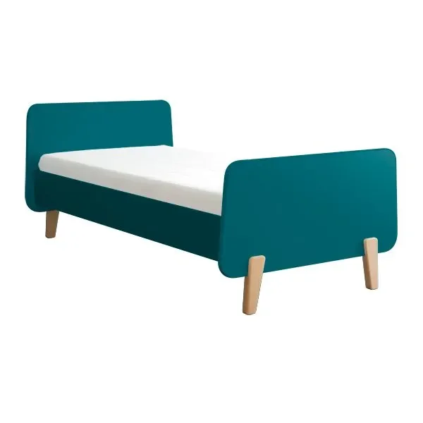"Laurette Cot "MM" with wooden feet 90 x 190, Color: Bleu Canard image"