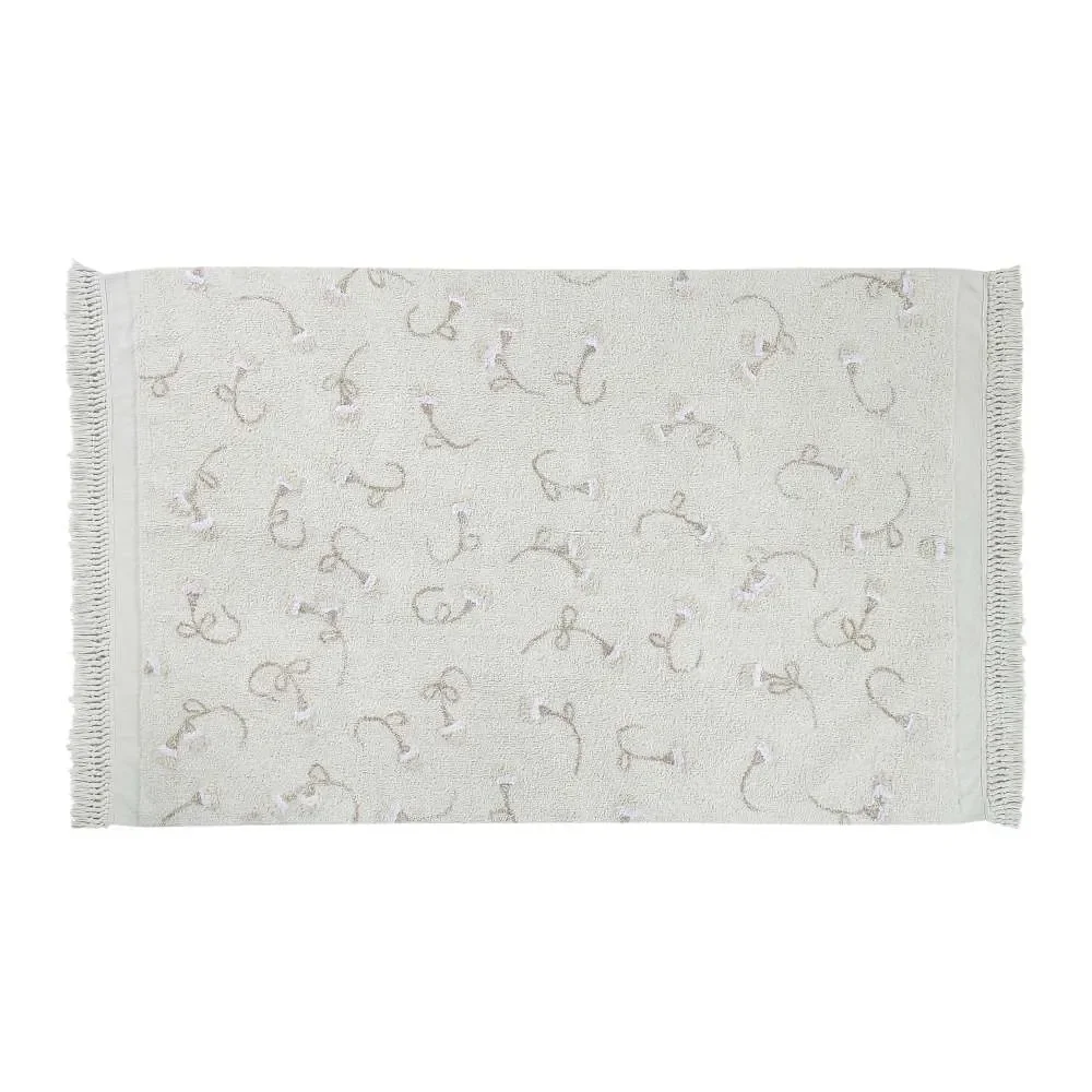"Lorena Canal's washable carpet "Flowers" ivory image"