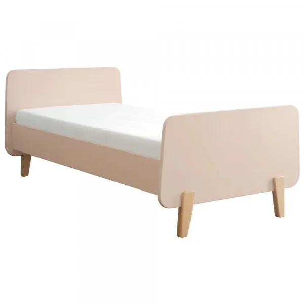 "Laurette Cot "MM" with wooden feet 90 x 190, Color: Rose Poudre image"