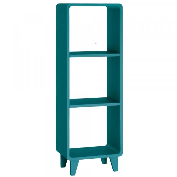 "Laurette narrow bookshelf millfeuille, Color: Bleu Canard image"