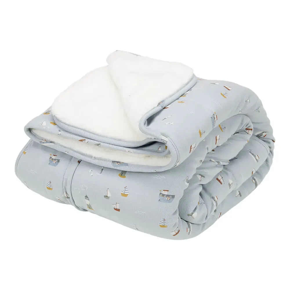 "Little dutch baby cuddly blanket "Sailors Bay" blue, Size: 110 x 140 cm image"