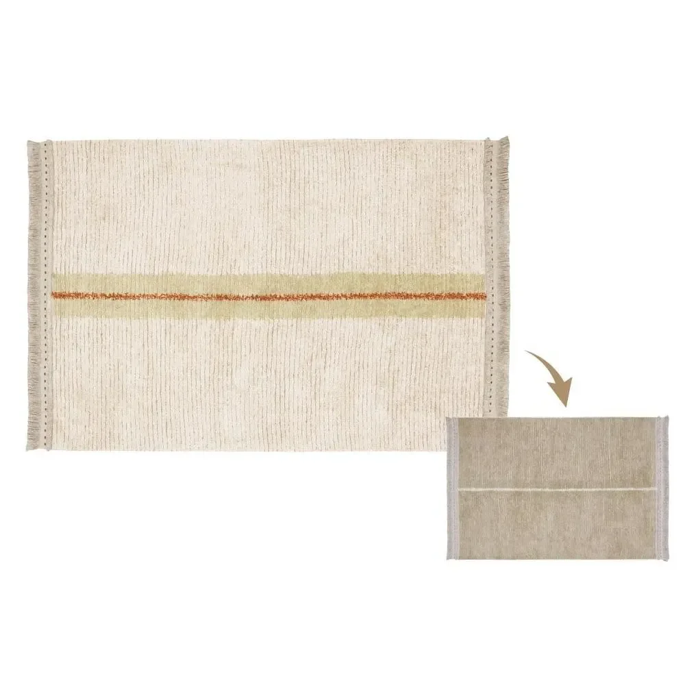 Lorena Canal's washable turning carpet "reversible duet" beige, Size: 140 x 200 cm