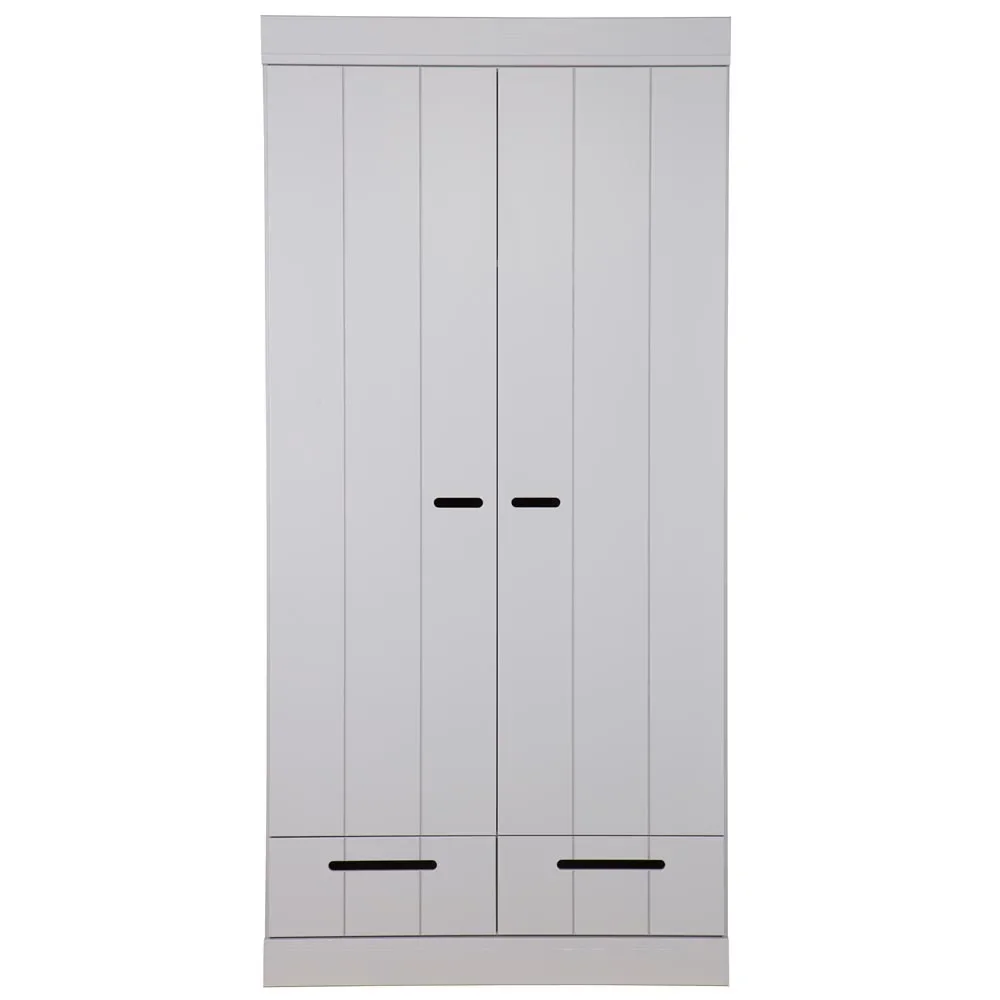 "Wood 2 doorser Wardrobe expandable drawers gray image"